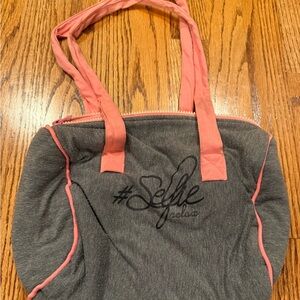 Gray and Pink Tote Bag